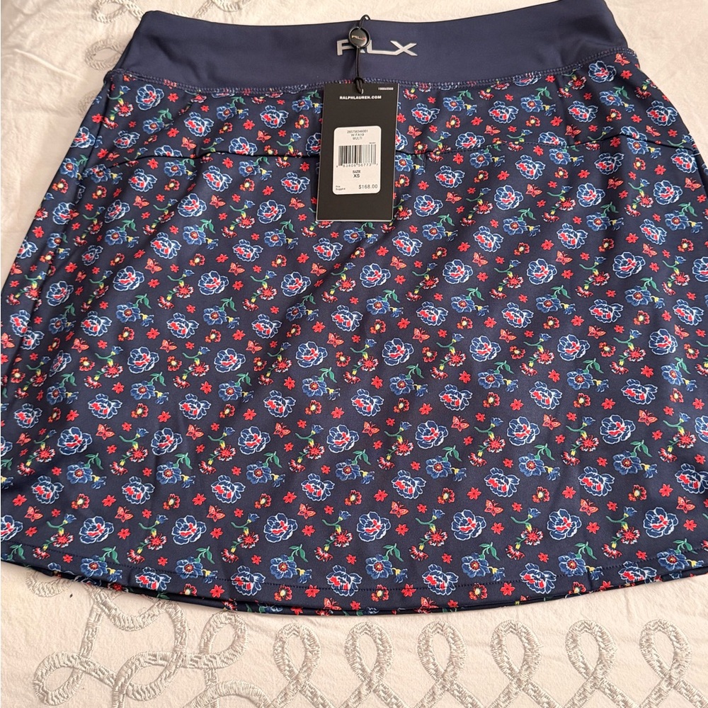 Polo by Ralph Lauren Navy and Red Floral Mini Skirt